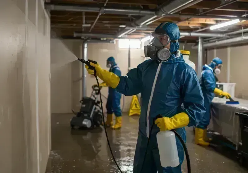 Basement Sanitization and Antimicrobial Treatment process in Round Lake Beach, IL