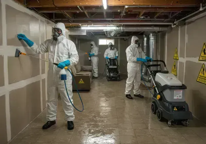 Basement Moisture Removal and Structural Drying process in Round Lake Beach, IL